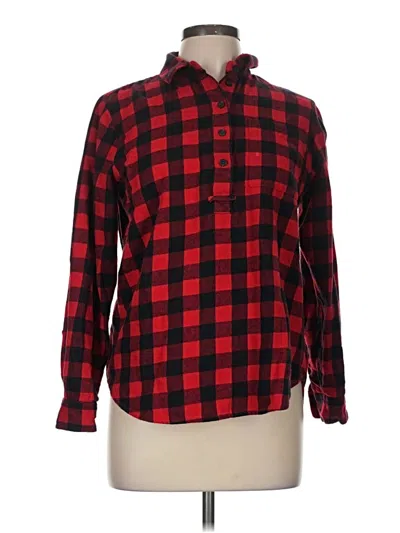 Pre-owned Madewell Long Sleeve Button Down Shirt In Red