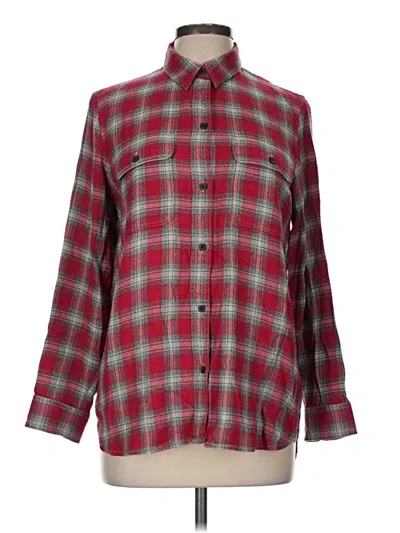 Pre-owned Madewell Long Sleeve Button Down Shirt In Red