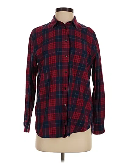 Pre-owned Madewell Long Sleeve Button Down Shirt In Red