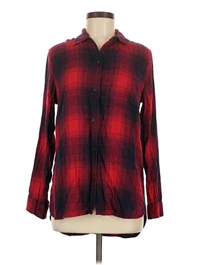Pre-owned Madewell Long Sleeve Button Down Shirt In Red