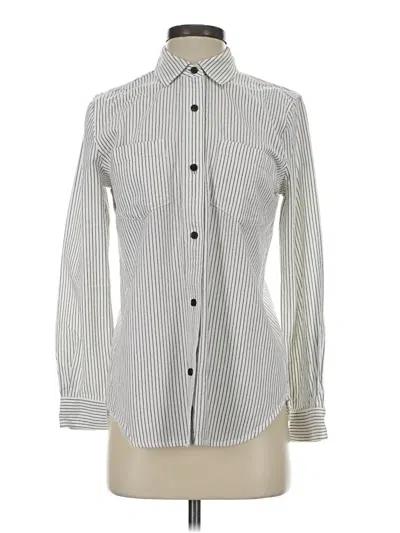 Pre-owned Madewell Long Sleeve Button Down Shirt In Silver