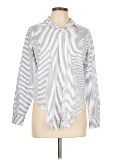 Pre-owned Madewell Long Sleeve Button Down Shirt In Silver