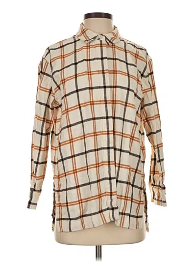 Pre-owned Madewell Long Sleeve Button Down Shirt In Tan