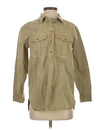 Pre-owned Madewell Long Sleeve Button Down Shirt In Tan