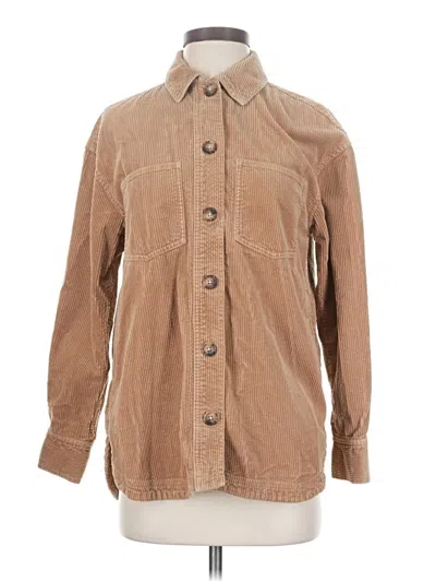 Pre-owned Madewell Long Sleeve Button Down Shirt In Tan