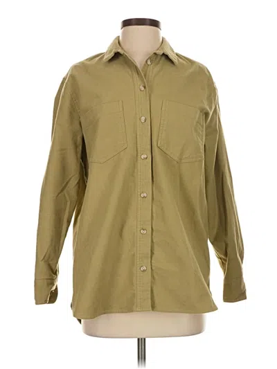 Pre-owned Madewell Long Sleeve Button Down Shirt In Tan