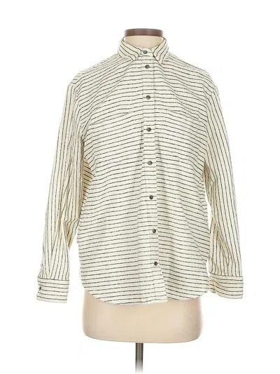 Pre-owned Madewell Long Sleeve Button Down Shirt In White