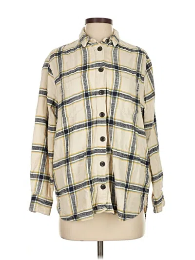 Pre-owned Madewell Long Sleeve Button Down Shirt In White