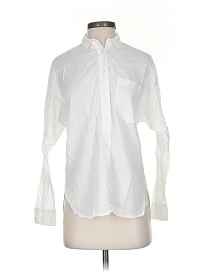 Pre-owned Madewell Long Sleeve Button Down Shirt In White