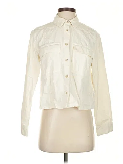 Pre-owned Madewell Long Sleeve Button Down Shirt In White