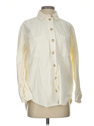 Pre-owned Madewell Long Sleeve Button Down Shirt In White