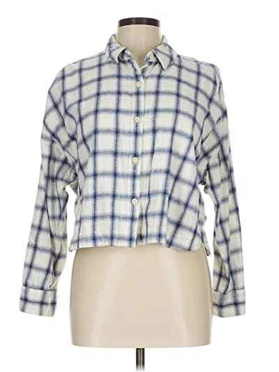 Pre-owned Madewell Long Sleeve Button Down Shirt In White