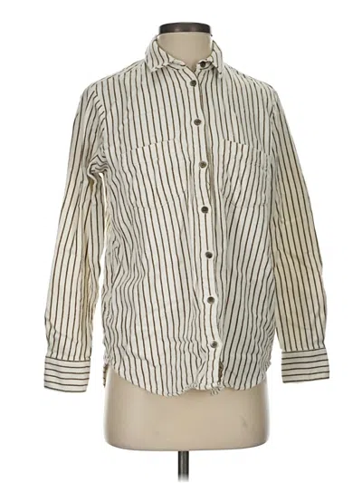 Pre-owned Madewell Long Sleeve Button Down Shirt In White