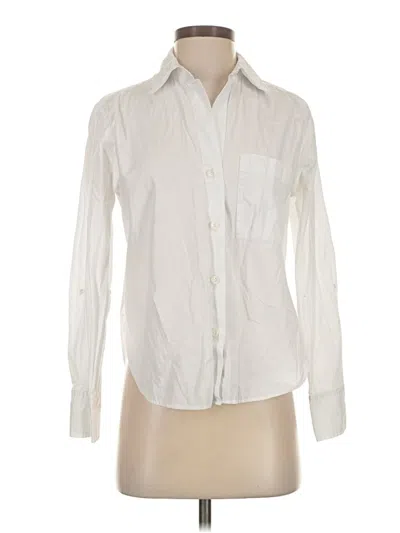 Pre-owned Madewell Long Sleeve Button Down Shirt In White