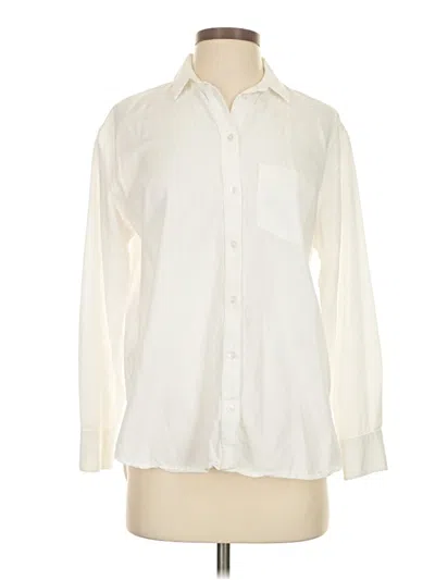 Pre-owned Madewell Long Sleeve Button Down Shirt In White