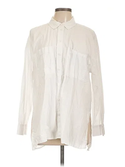 Pre-owned Madewell Long Sleeve Button Down Shirt In White