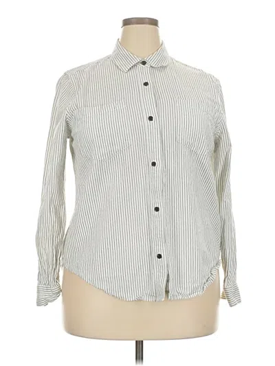 Pre-owned Madewell Long Sleeve Button Down Shirt In White