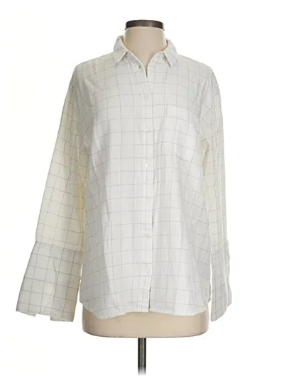 Pre-owned Madewell Long Sleeve Button Down Shirt In White
