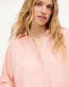 Madewell Long-sleeve Button-front Top In Pale Blush