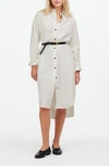 Madewell Long Sleeve Corduroy Midi Shirtdress In Winter White