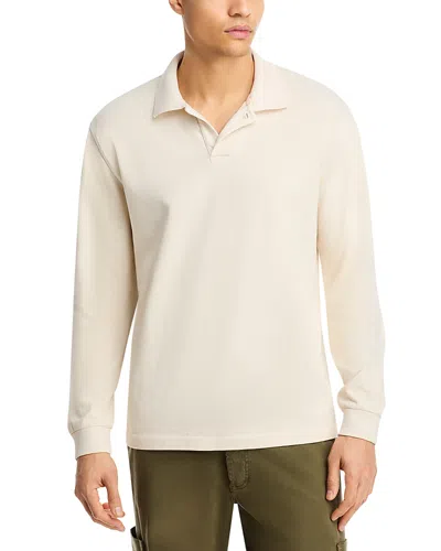 Madewell Long Sleeve Cotton Polo Shirt In Neutral