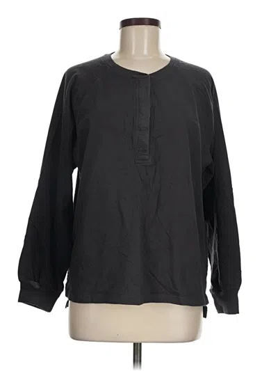 Pre-owned Madewell Long Sleeve Henley Shirt In Black