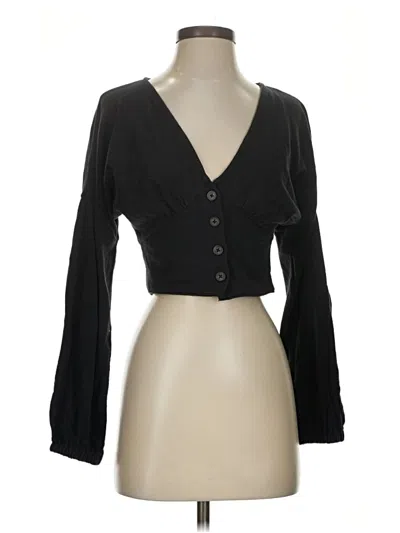 Pre-owned Madewell Long Sleeve Henley Shirt In Black