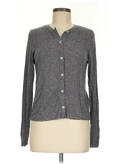 Pre-owned Madewell Long Sleeve Henley Shirt In Gray