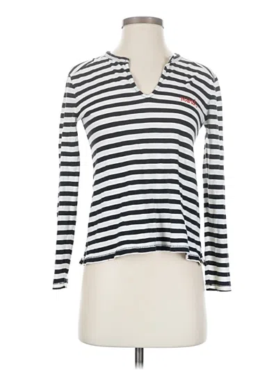 Pre-owned Madewell Long Sleeve Henley Shirt In Silver