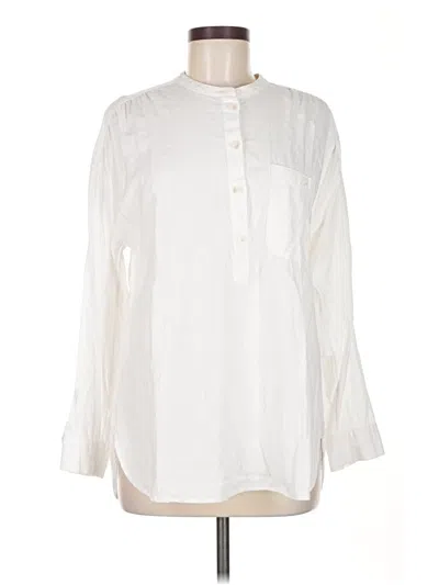 Pre-owned Madewell Long Sleeve Henley Shirt In White