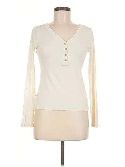 Pre-owned Madewell Long Sleeve Henley Shirt In White