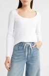 Madewell Long Sleeve Pointelle T-shirt In White