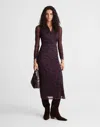 Madewell Long-sleeve Polo Midi Dress In Burgundy