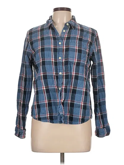 Pre-owned Madewell Long Sleeve Polo Shirt In Blue