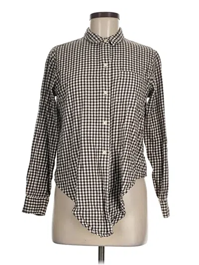 Pre-owned Madewell Long Sleeve Polo Shirt In Brown