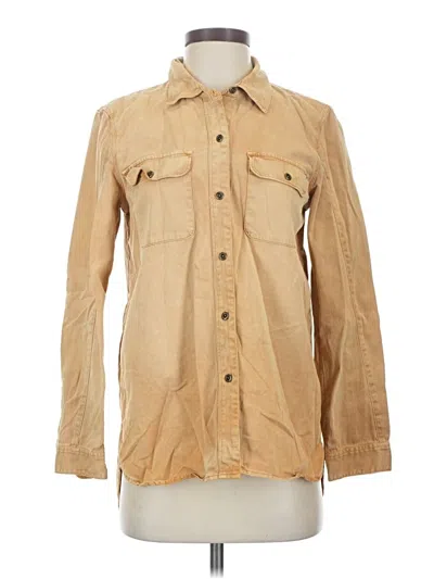 Pre-owned Madewell Long Sleeve Polo Shirt In Brown