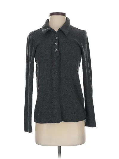 Pre-owned Madewell Long Sleeve Polo Shirt In Gray