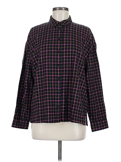Pre-owned Madewell Long Sleeve Polo Shirt In Purple