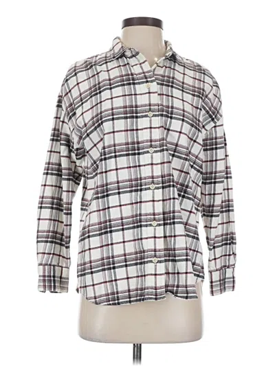 Pre-owned Madewell Long Sleeve Polo Shirt In White