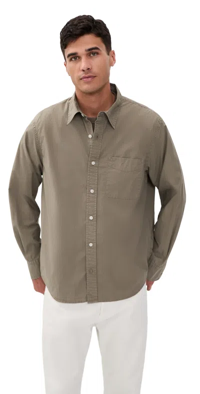 Madewell Long Sleeve Poplin Shirt Dark Driftwood In Brown