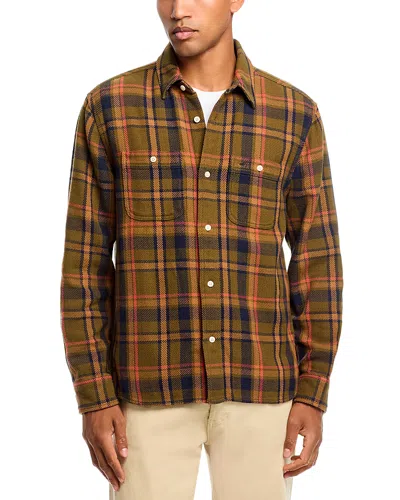 Madewell Long Sleeve Printed Work Shirt In Brown