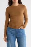 Madewell Long Sleeve Ruched Brushed Jersey Top