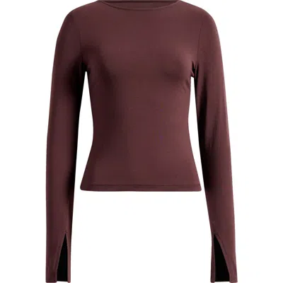 Madewell Long Sleeve Scoop Back T-shirt In Brown