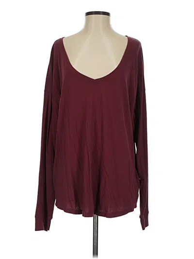Pre-owned Madewell Long Sleeve T-shirt In Burgundy