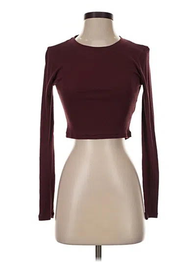 Pre-owned Madewell Long Sleeve T-shirt In Burgundy