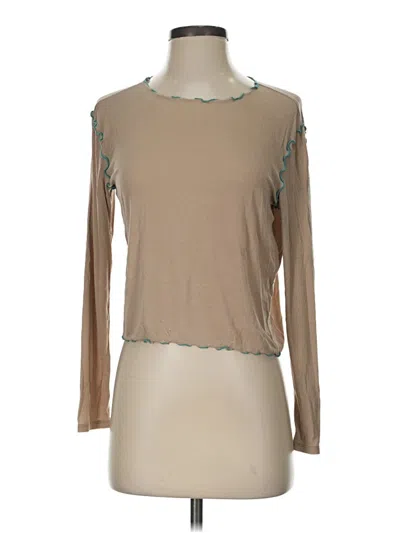 Pre-owned Madewell Long Sleeve T-shirt In Tan