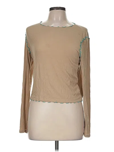 Pre-owned Madewell Long Sleeve T-shirt In Tan