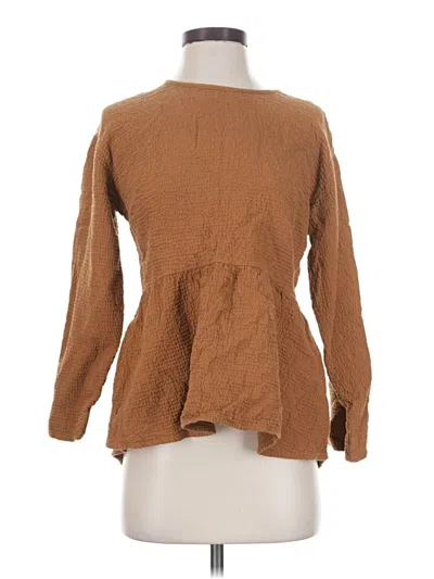 Pre-owned Madewell Long Sleeve T-shirt In Tan