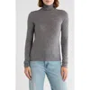 Madewell Long Sleeve Turtleneck Top In Gray
