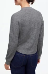Madewell Long Sleeve Waffle Knit Crewneck T-shirt In Heather Charcoal